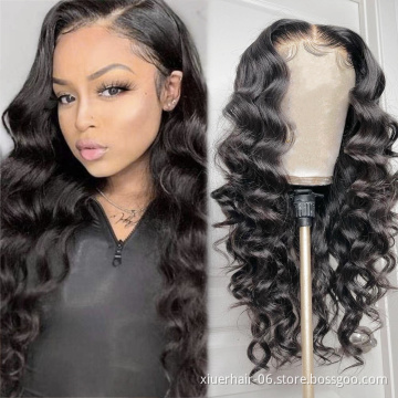 Brazilian Water Wave Hd Lace Frontal Natural Human Hair Wigs,13X6 Loose Deep Wave Hd Frontal Transparent Lace Wig